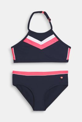 Esprit High neckbikini med sportstriber i Esprits