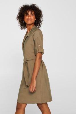 Esprit Shirt dress style dress with turnup sleeves at our Online Shop