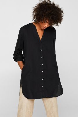 Esprit - Long tunic blouse made of 100% linen at our Online Shop