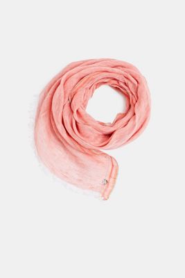 coral linen scarf