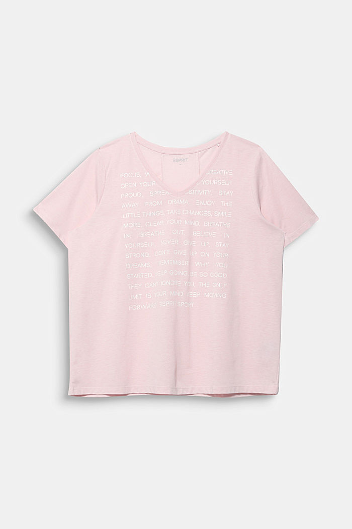 CURVY shirt met tekstprint, LIGHT PINK, overview