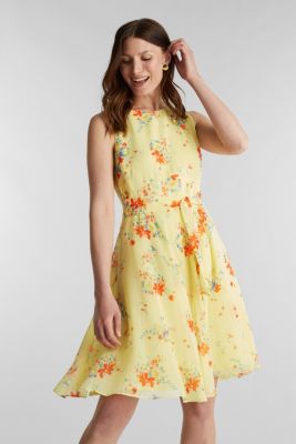 Esprit Chiffon dress with dot or flower print at our Online Shop