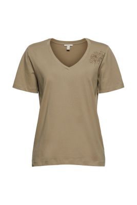 EDC T-shirt à imprimé métallisé, coton biologique