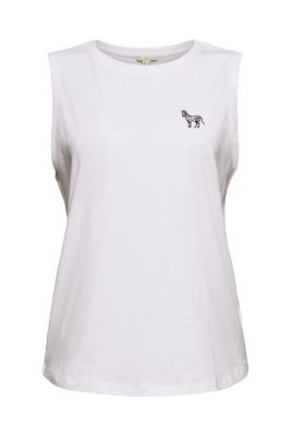 EDC Débardeur brodé, coton biologique