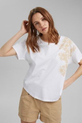 Floral print T-shirt, 100% organic cotton