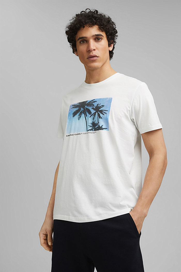 Shirt met print, van 100% organic cotton, OFF WHITE, detail image number 0