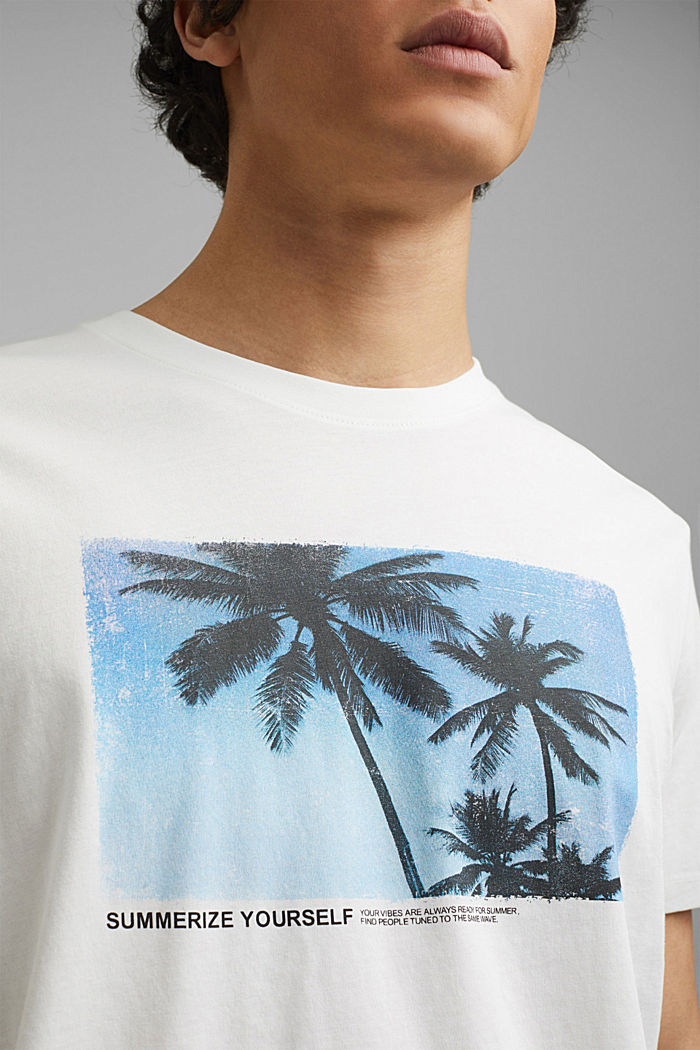 Shirt met print, van 100% organic cotton, OFF WHITE, detail image number 1
