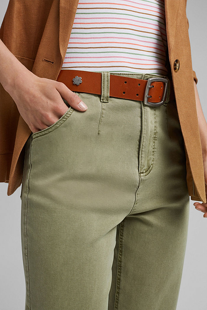 Leather: wide belt with studs, RUST BROWN, detail image number 2