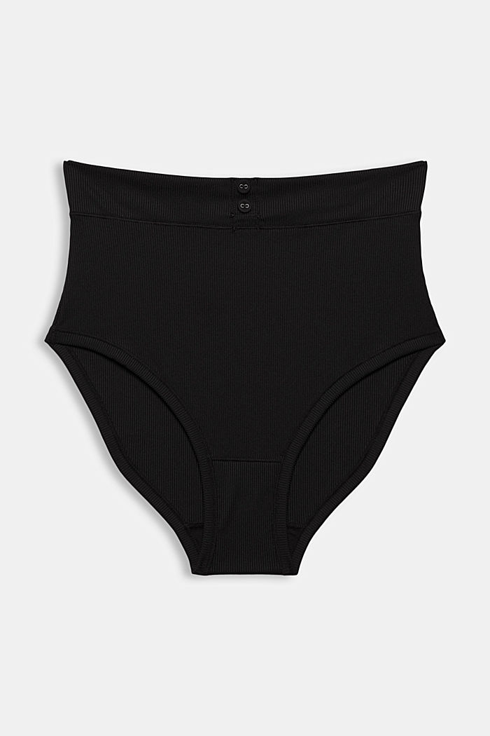 Recycled: high-waisted briefs in fine rib fabric