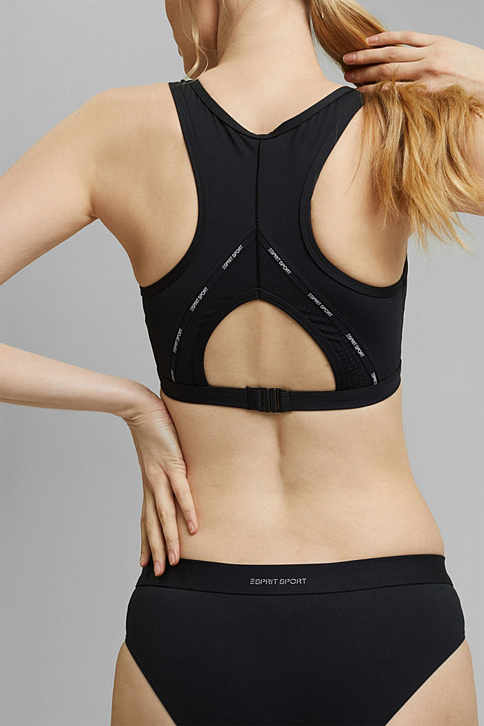 Padded top with laser-cut and logo details, BLACK, detail image number 4