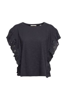 EDC T-shirt à volants et broderie anglaise