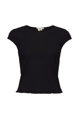 EDC T-shirt côtelé à bord à ruches