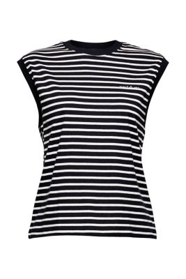 EDC T-shirt rayé à petit logo imprimé