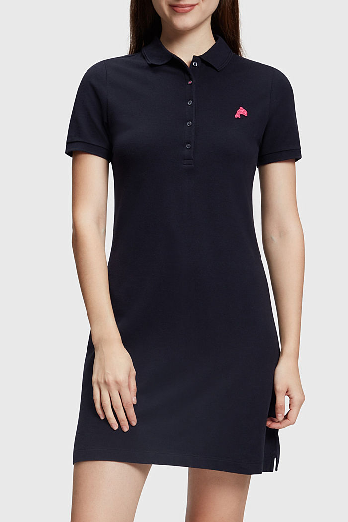 Dolphin Tennis Club Classic Polo Dress, BLACK, detail-asia image number 0