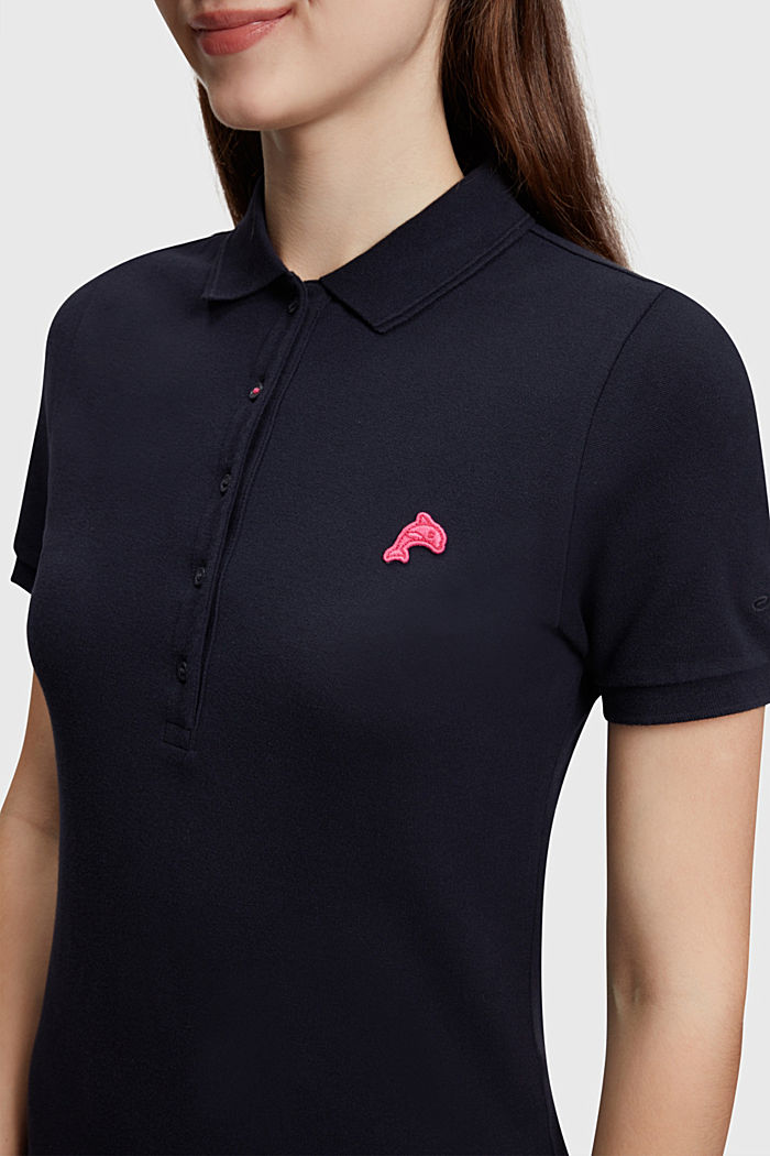 Dolphin Tennis Club Classic Polo Dress, BLACK, detail-asia image number 2