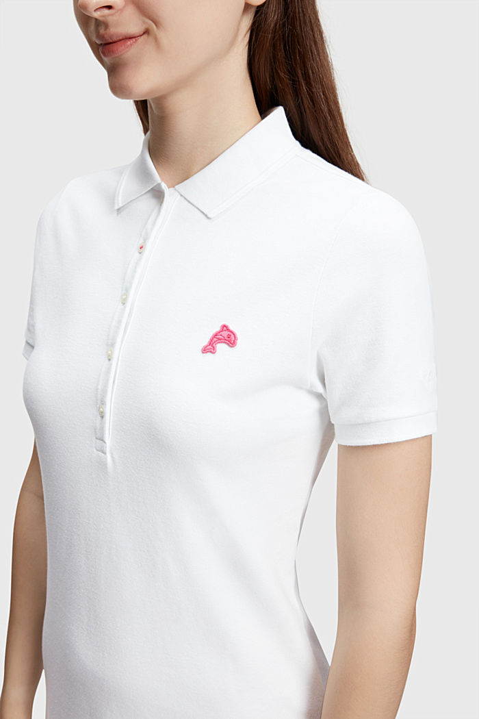 Dolphin Tennis Club 클래식 폴로 드레스, WHITE, detail-asia image number 2