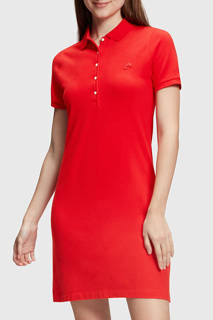 Dolphin Tennis Club Classic Polo Dress, RED, overview-asia