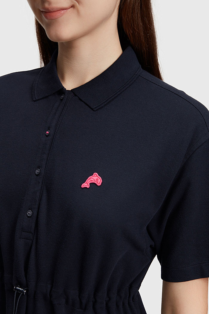 Dolphin Tennis Club 皺褶 Polo 連身裙, BLACK, detail-asia image number 2