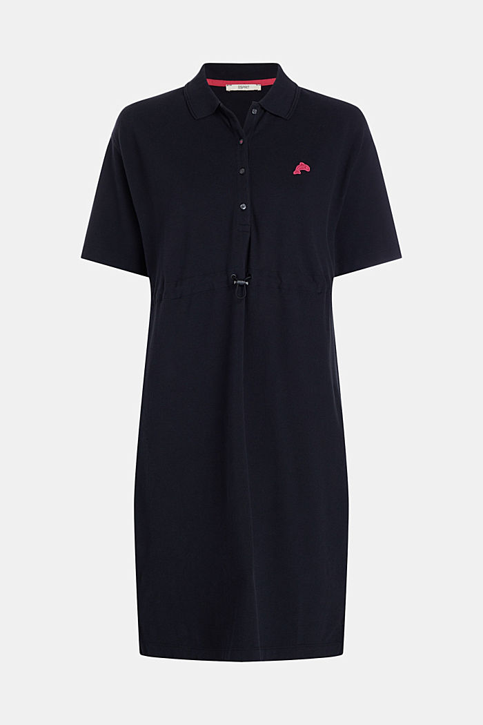 Dolphin Tennis Club 皺褶 Polo 連身裙, BLACK, detail-asia image number 4