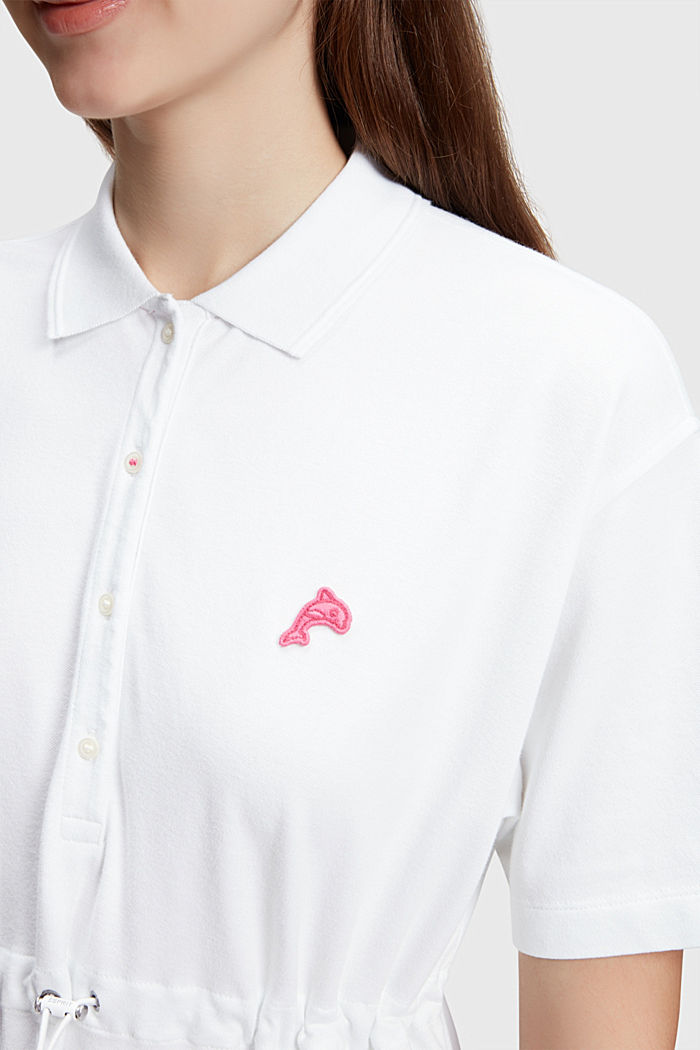 Dolphin Tennis Club 皺褶 Polo 連身裙, WHITE, detail-asia image number 2