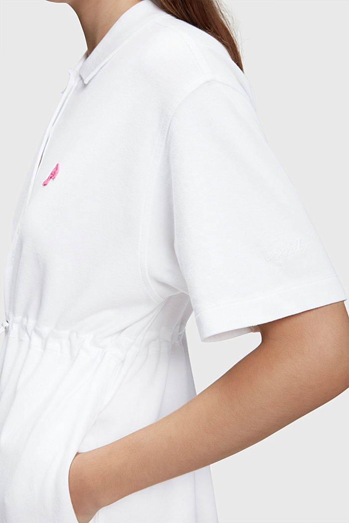 Dolphin Tennis Club Pleated Polo Dress, WHITE, detail-asia image number 3