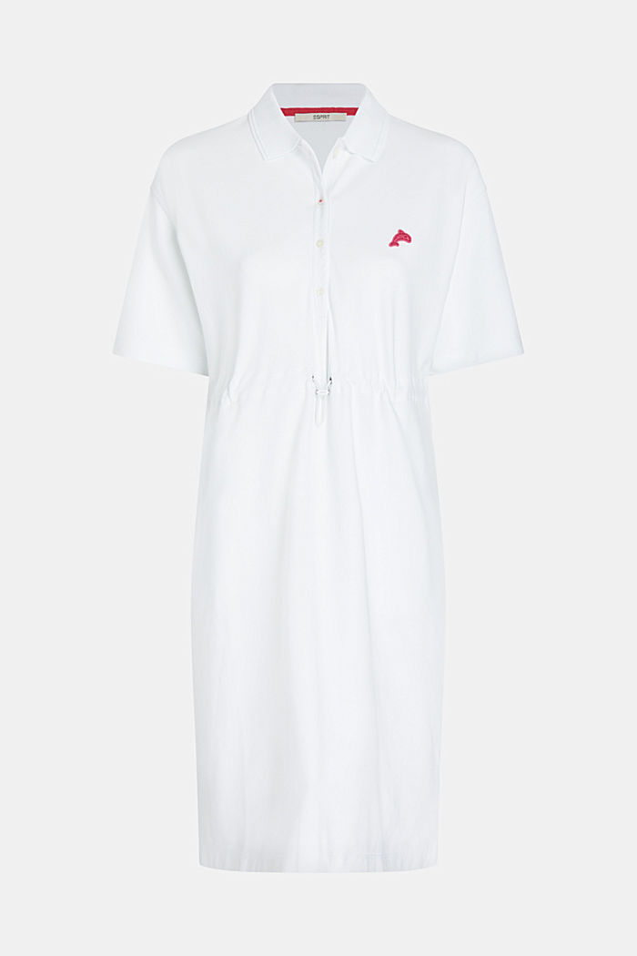 Dolphin Tennis Club Pleated Polo Dress, WHITE, detail-asia image number 4