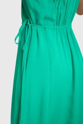 Rayon silk v-neck dress, GREEN, detail-asia image number 3