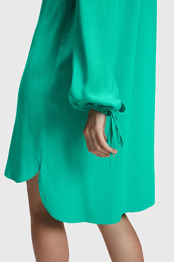 RAYON SILK TIE NECK DRESS, GREEN 2, detail-asia image number 3