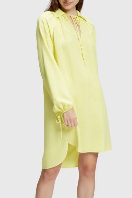 RAYON SILK Tie Neck Dress