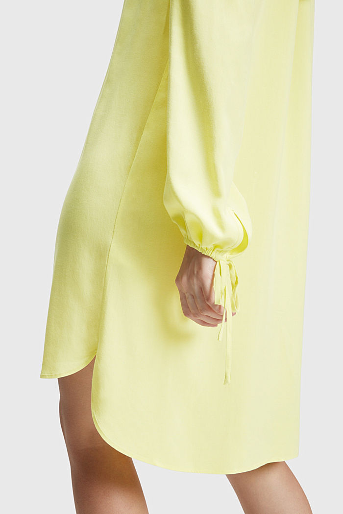 RAYON SILK 領帶連身裙, LIME YELLOW, detail-asia image number 3