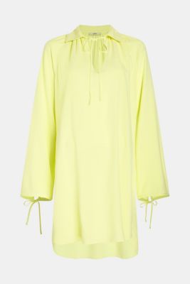 RAYON SILK Tie Neck Dress