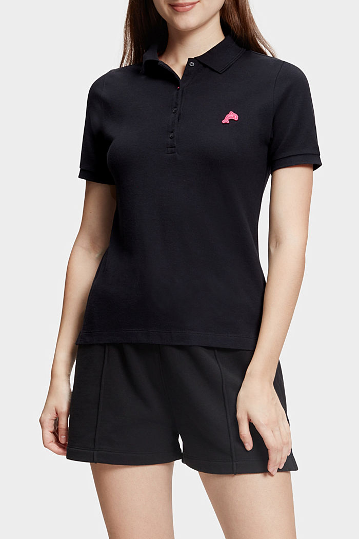 Dolphin Tennis Club Classic Polo, BLACK, overview-asia