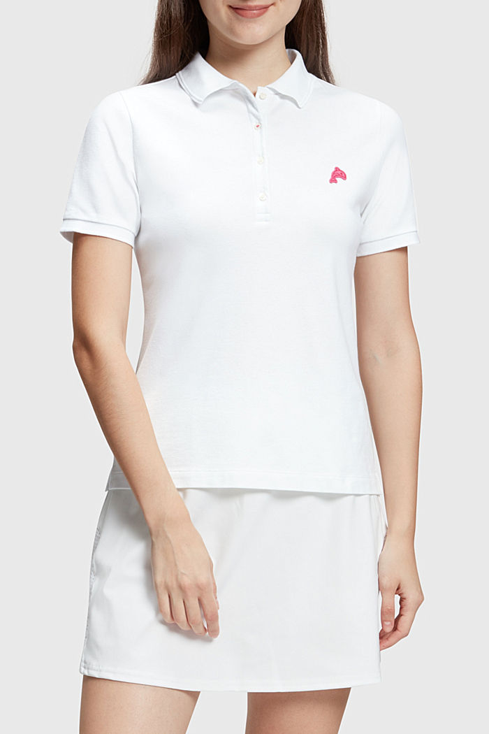 Dolphin Tennis Club 經典 Polo 衫, WHITE, detail-asia image number 0