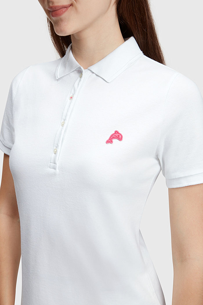 Dolphin Tennis Club 經典 Polo 衫, WHITE, detail-asia image number 2