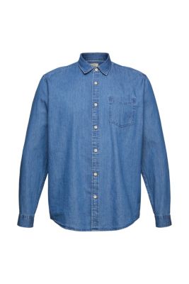 ESPRIT Chemise en jean à poche-poitrine