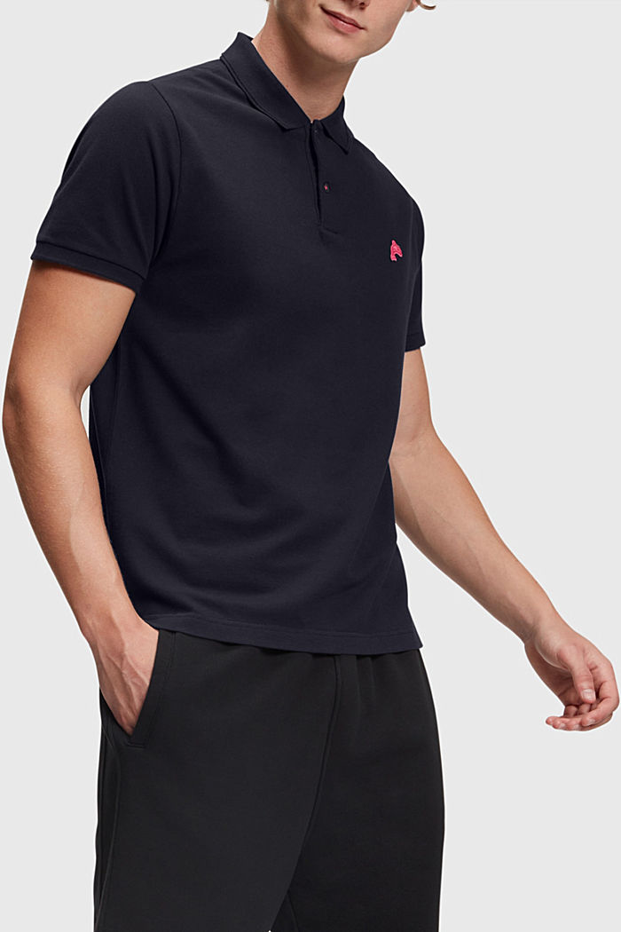 Dolphin Tennis Club Classic Polo, BLACK, overview-asia
