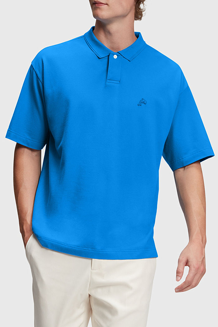 Dolphin Tennis Club 鬆身 Polo 衫, BLUE, detail-asia image number 0