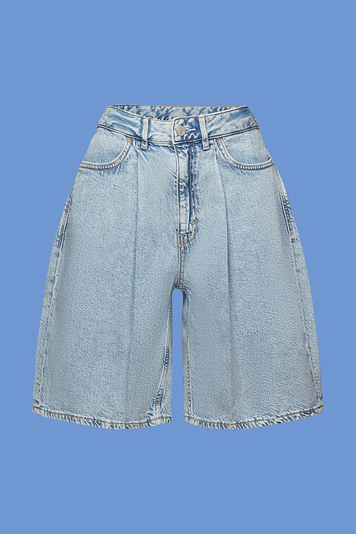 Jeans bermuda shorts, BLUE BLEACHED, detail-asia image number 7