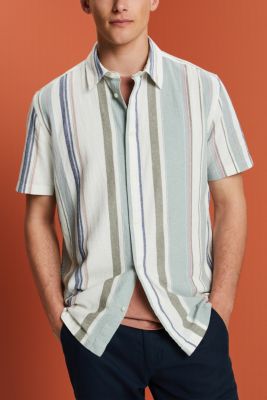 Striped short sleeve shirt, 100% cotton