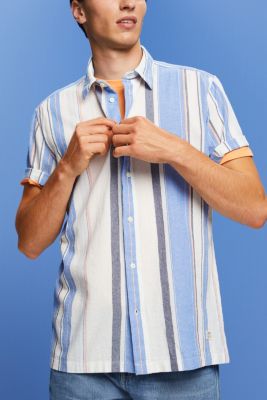 Striped short sleeve shirt, 100% cotton