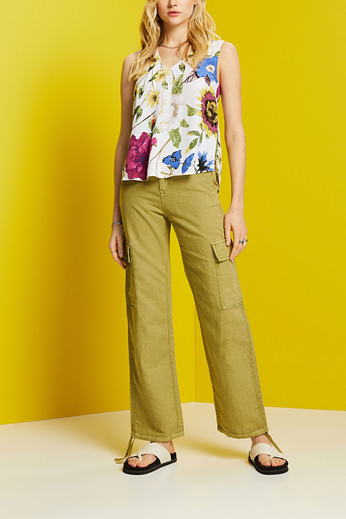 Sleeveless blouse, LENZING™ ECOVERO™, WHITE, detail-asia image number 1