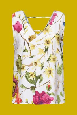 Sleeveless blouse, LENZING™ ECOVERO™, WHITE, detail-asia image number 6