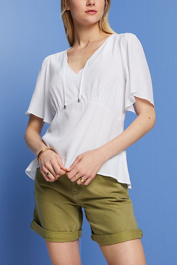 LENZING™ ECOVERO™女裝恤衫上衣, 白色, detail-asia image number 0
