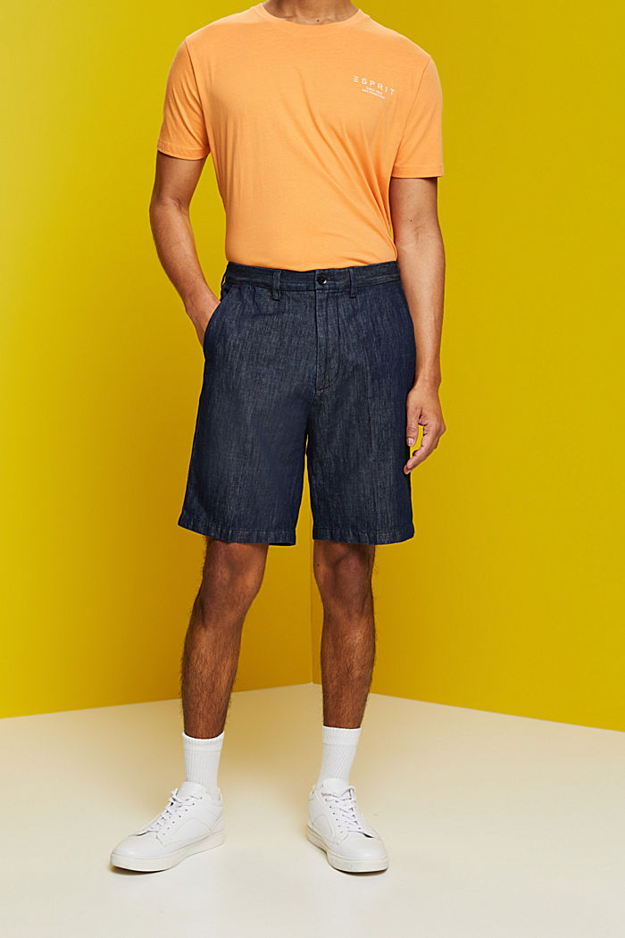 Chino shorts in a jeans look, BLUE BLACK, detail-asia image number 0