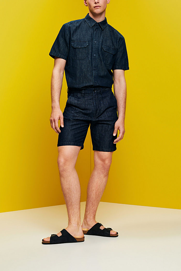 Chino shorts in a jeans look, BLUE BLACK, detail-asia image number 5