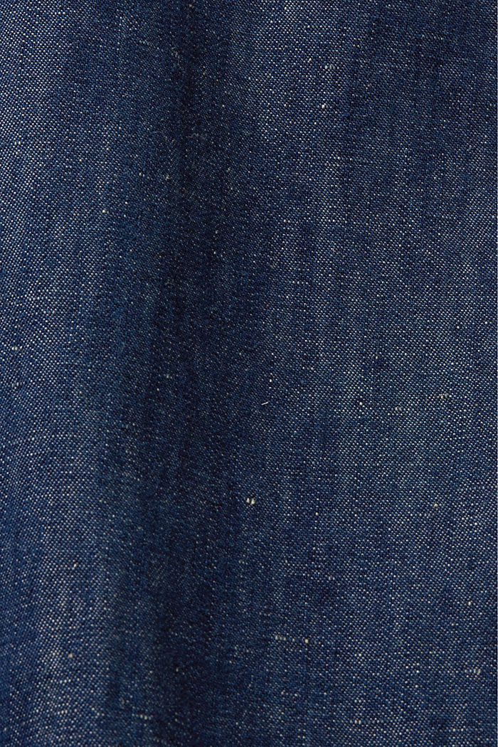 ‌牛仔風短袖恤衫, 藍黑色, detail-asia image number 5