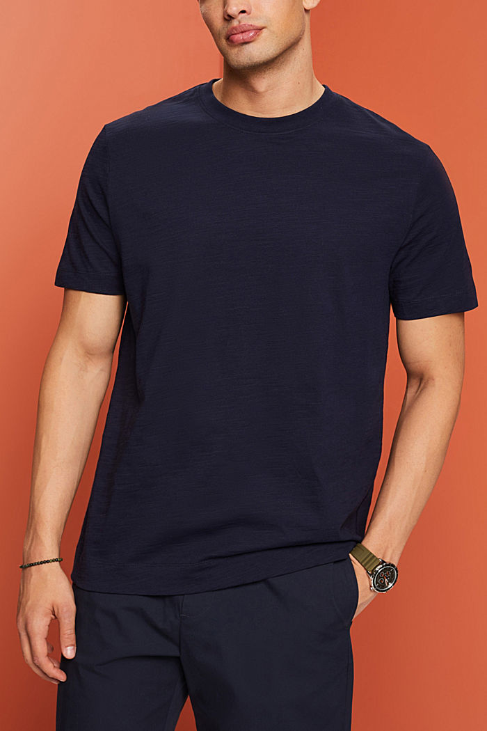 100%純棉平織布T恤衫, 海軍藍, detail-asia image number 0