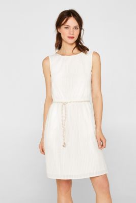 Esprit - Dress with tonal gingham texture, 100% cotton at our Online Shop