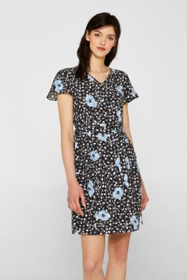 Esprit - Printed dress with cap sleeves at our Online Shop