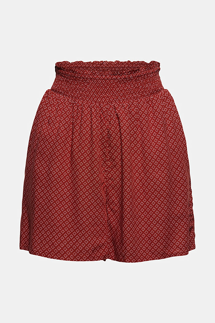 Shorts con vita elastica in LENZING™ ECOVERO™, TERRACOTTA, detail image number 7
